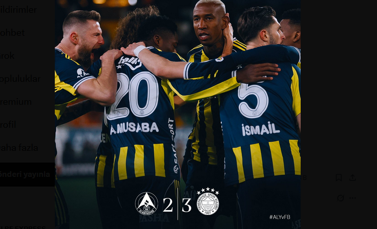 FENERBAHÇE, ALANYA DEPLASMANINDA GERİDEN GELEREK KAZANDI: 3-2