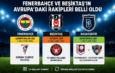 Fenerbahçe ve Beşiktaş’ın Avrupa’daki Rakipleri Belli Oldu